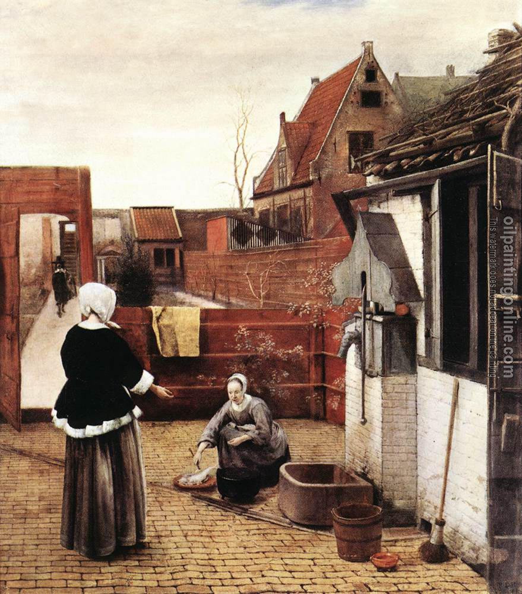 Pieter de Hooch - Woman and Maid in a Courtyard